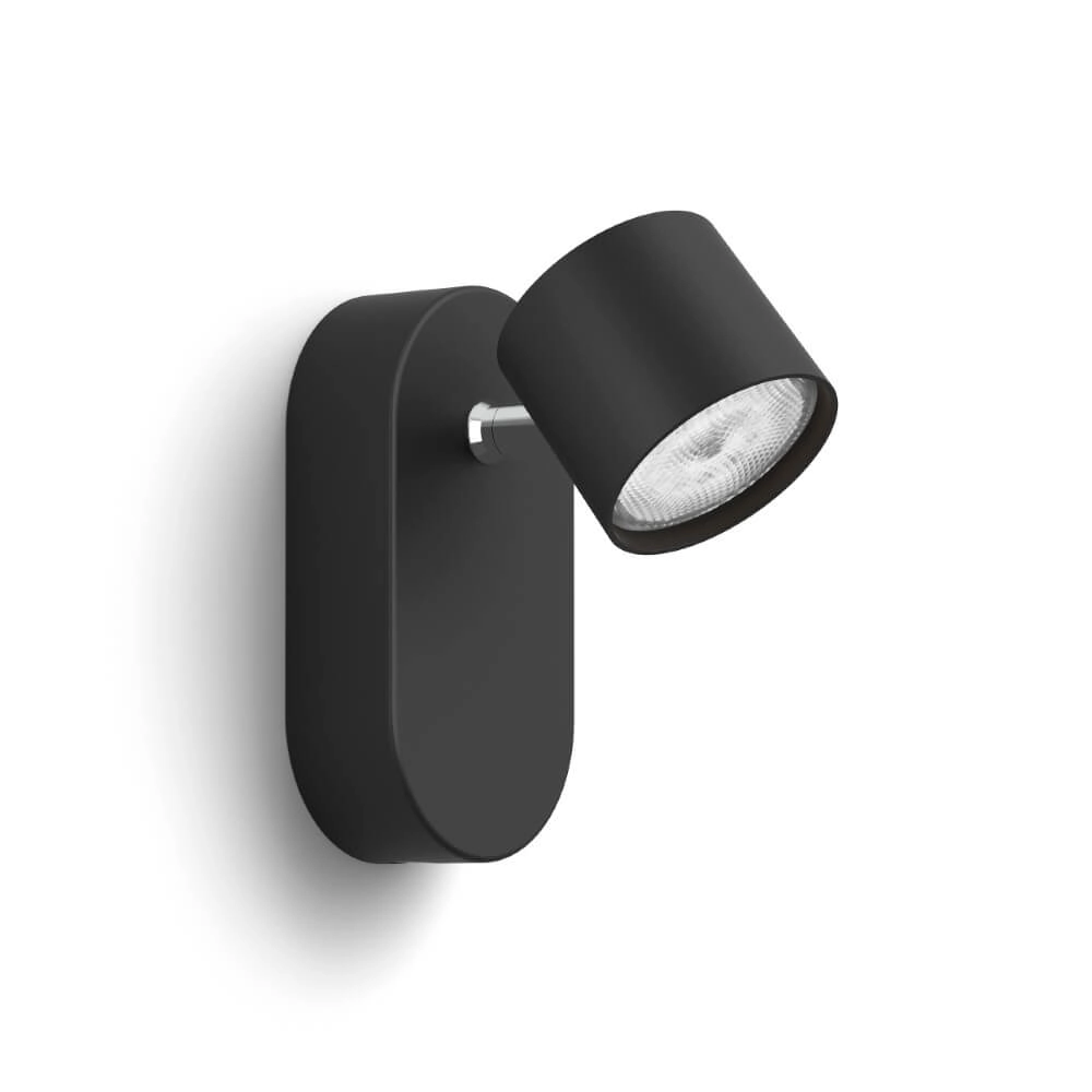 Schwarzer LED-Wandstrahler Star