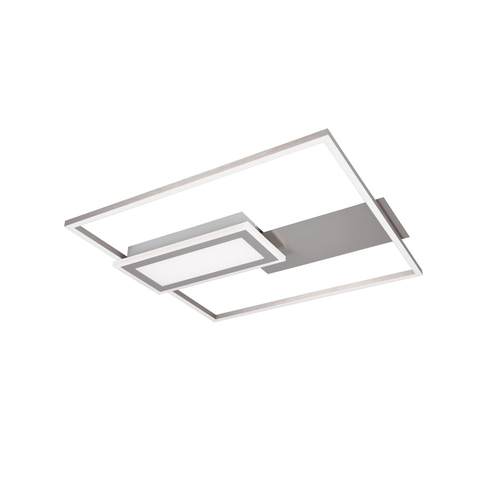 Quadratische Deckenleuchte Spiro Nickel 50cm Trio 4017807612462
