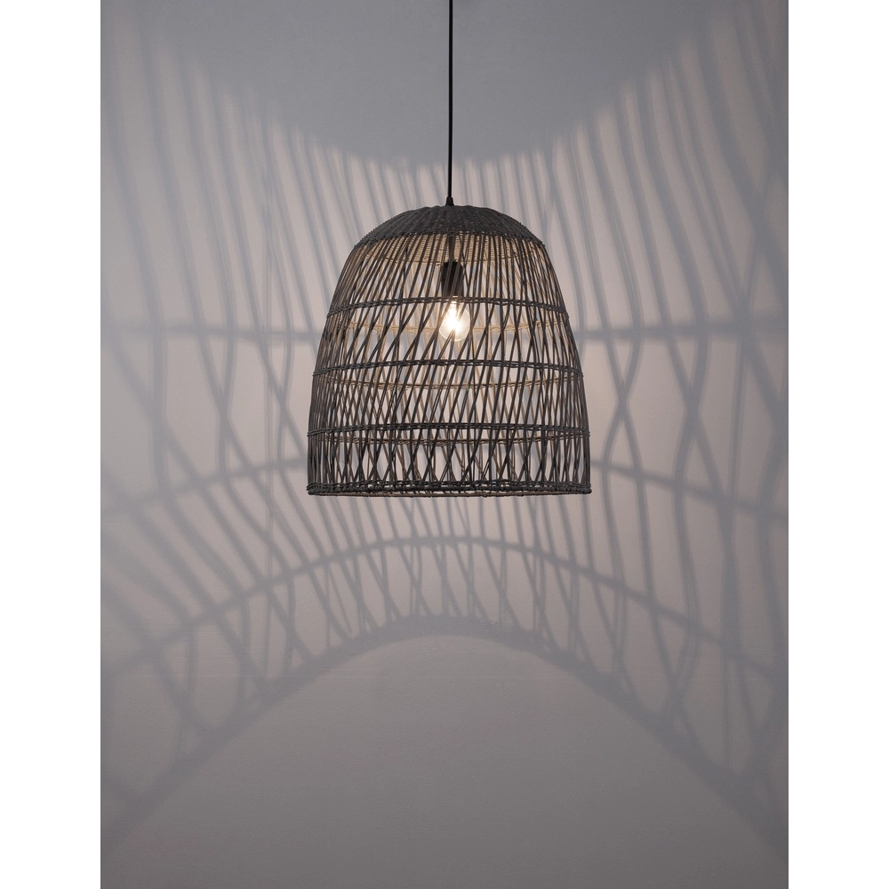 Graue Pendelleuchte Destin Rattan Ø 46,5cm Lyora 5212017416667
