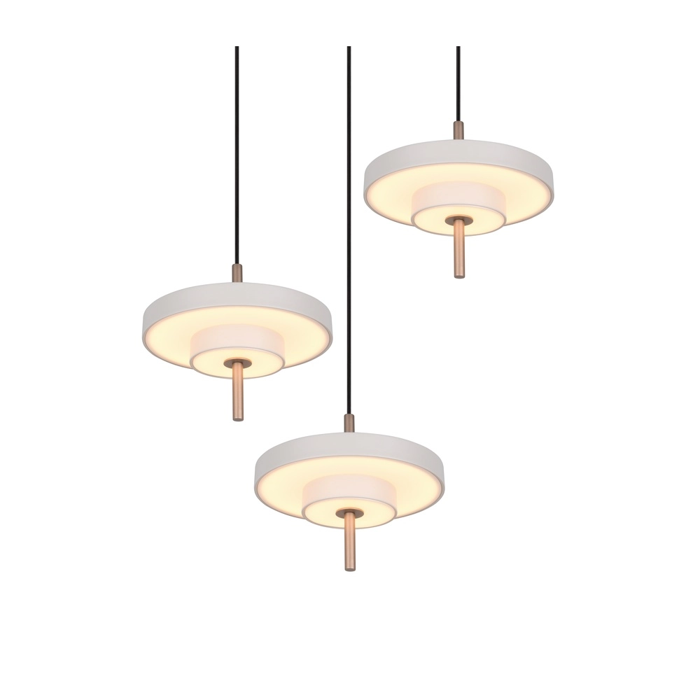 3-flammige Pendelleuchte Keaton Rund weiß Trio 4017807655407