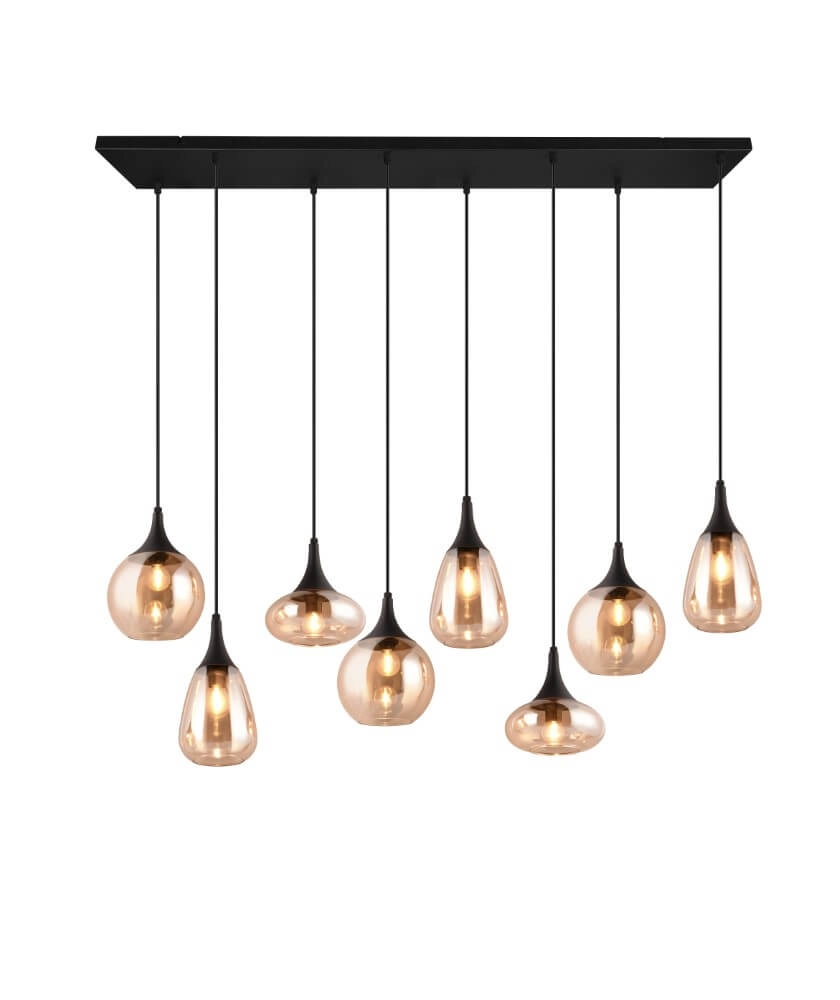 Hängelampe mit 8 Leuchten Lumina mit Braunglas Trio 4017807577679