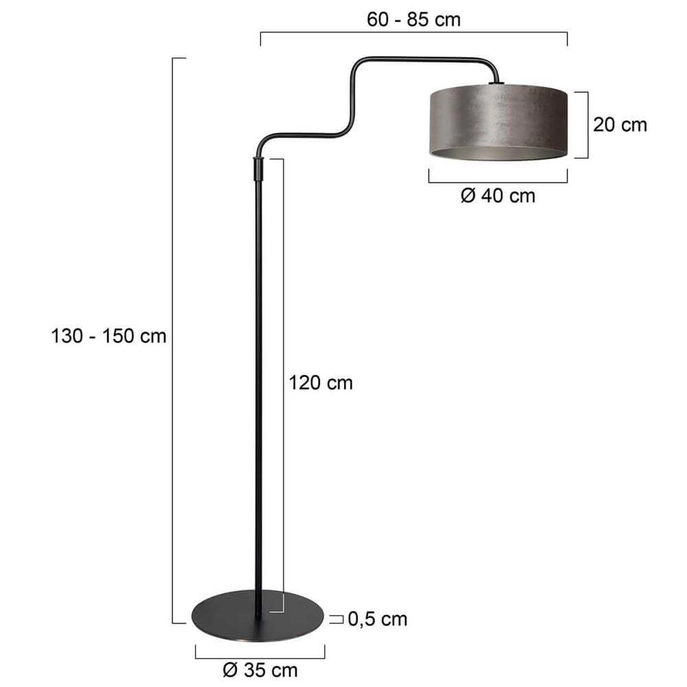 Stehlampe Bloeba schwarz mit silberner Kappe Steinhauer 8712746176995