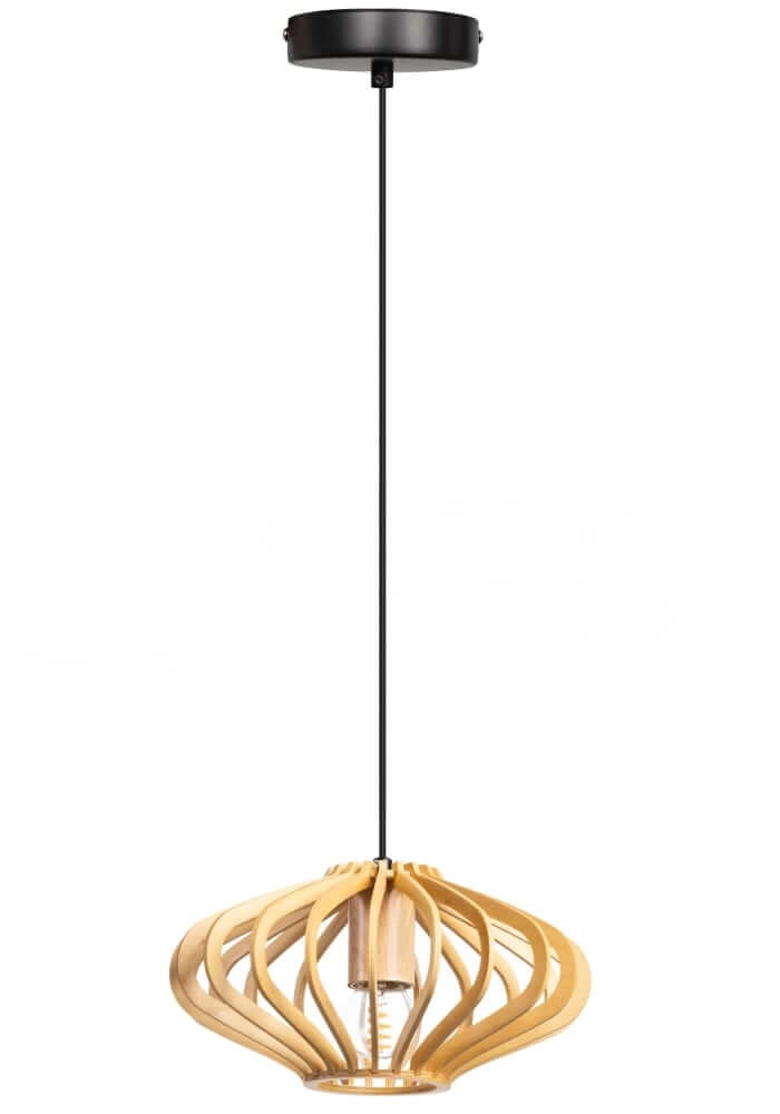 Hängelampe aus Holz Tess Ø 25cm flach