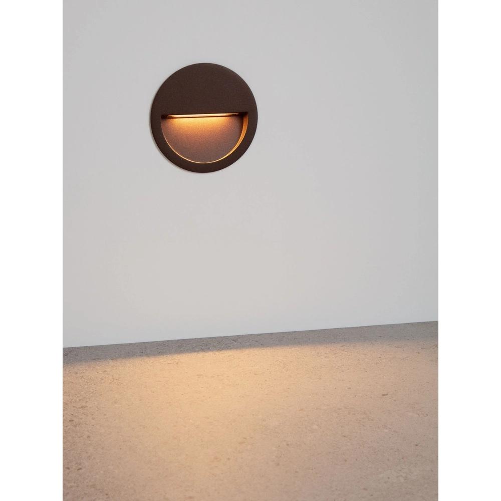 Runde Einbauwandlampe Sete Rostbraun Lyora 5212017497994