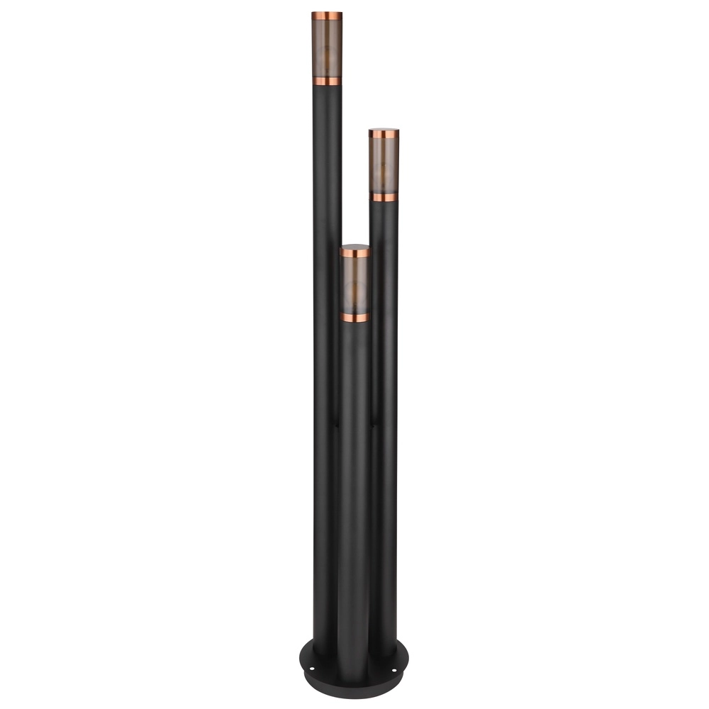 3-Licht-Gartenlampe Boston Schwarz Globo 9007371442904