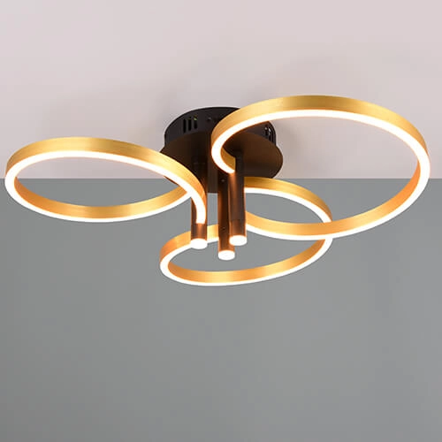 Geschwungene LED-Deckenleuchte Caruso Gold - Ø 65,5 cm Trio 4017807612967