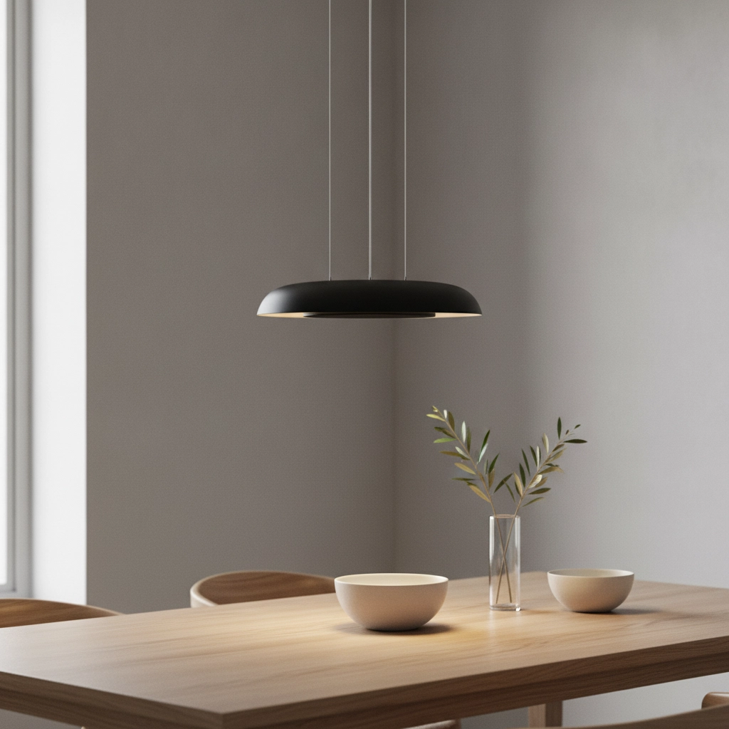 Moderne Pendelleuchte Epos Ø 40cm schwarz mit weiß
