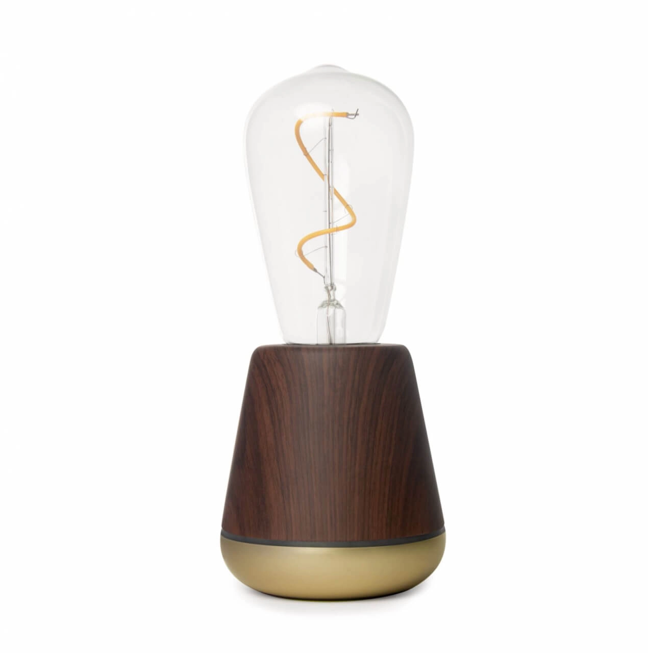 Wiederaufladbare Tischlampe One Walnut