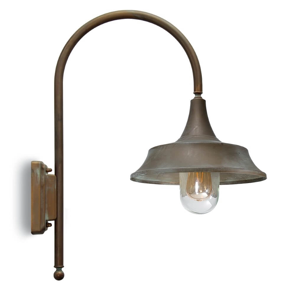 Ländliche Wandlampe Atelier M – gealtertes Messing