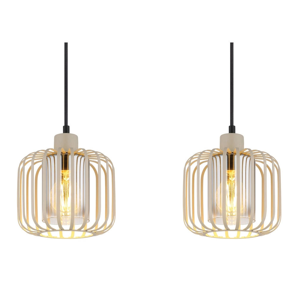 4-flammige Pendelleuchte Alfred sandbraun Globo 9007371533619