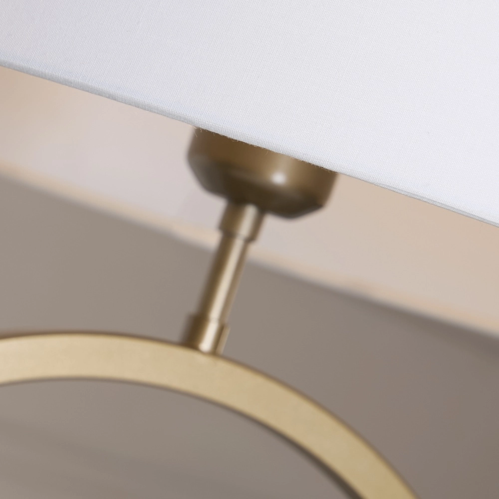 Tischlampe Elegant Bronze mit weißer Kappe Searchlight 5053423305004