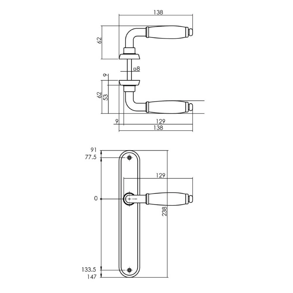 Türklinke Courgette Ovale Jalousie matt chrom Intersteel 8714186489154