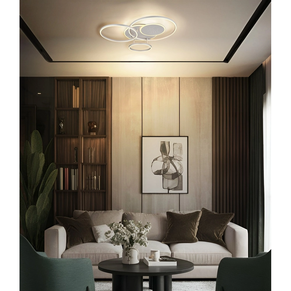 Moderne Deckenlampe Johnson Silbergrau 80,7 cm Globo 9007371583553