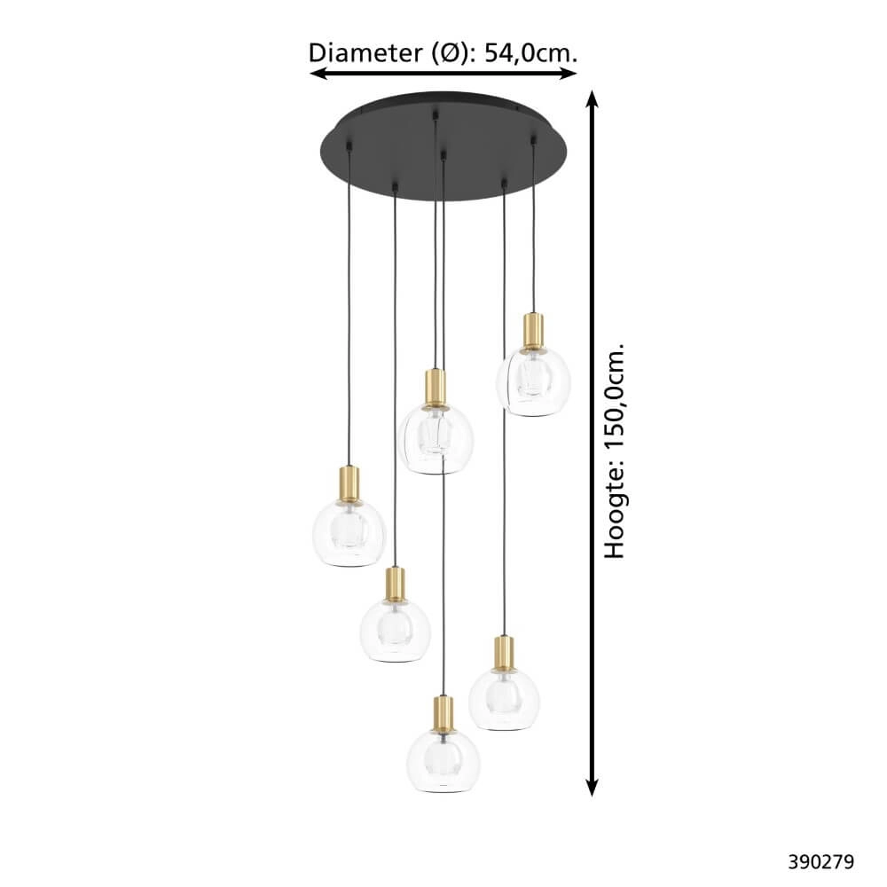 Design-Hängelampe Terque schwarzes Gold Stars of Light 9008606274086