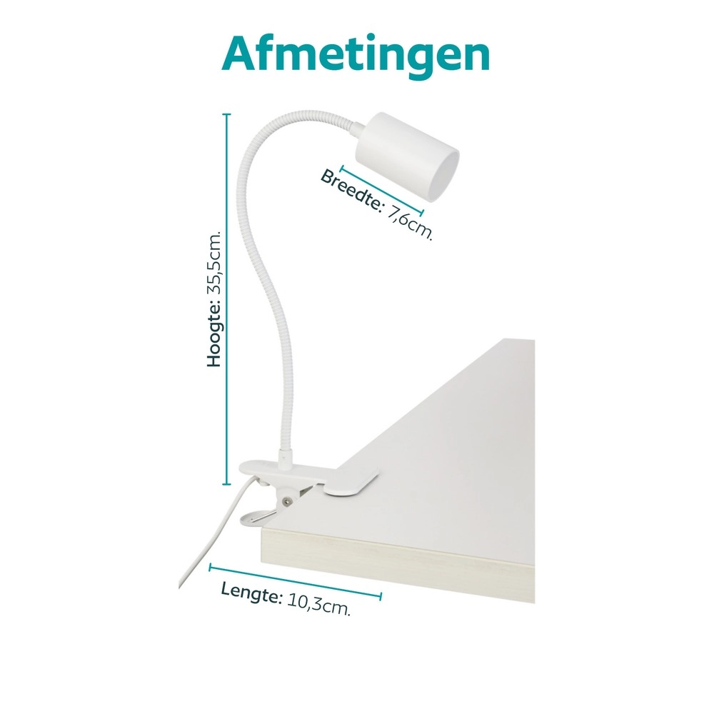 Klemmlampe Lardaro Weiß Eglo 9008606389285