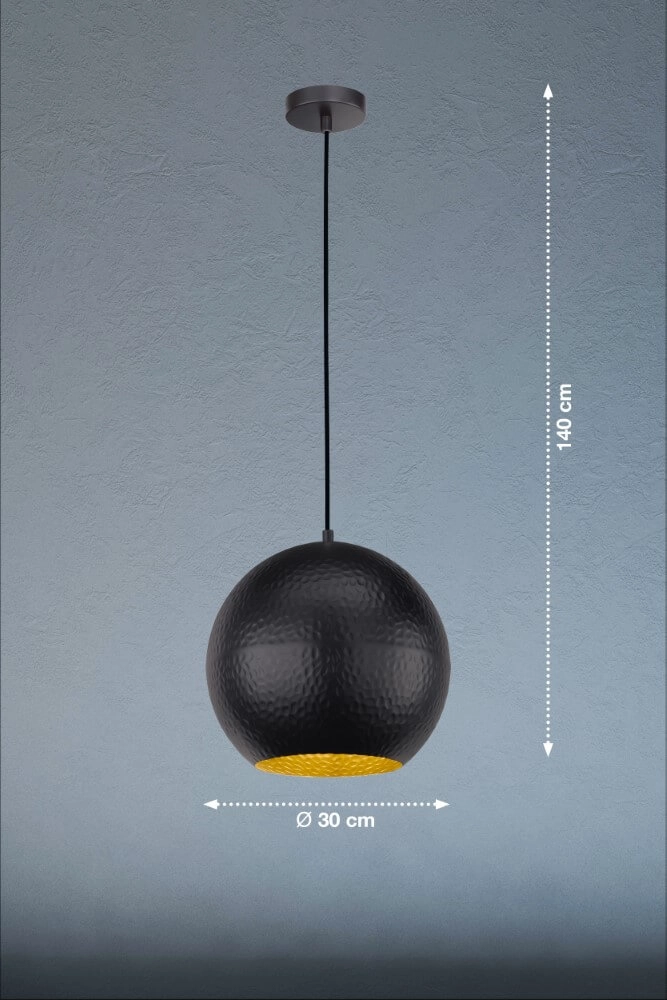 Kugel-Hängelampe Mylon Ø 30cm schwarz Fischer & Honsel 4003694607636