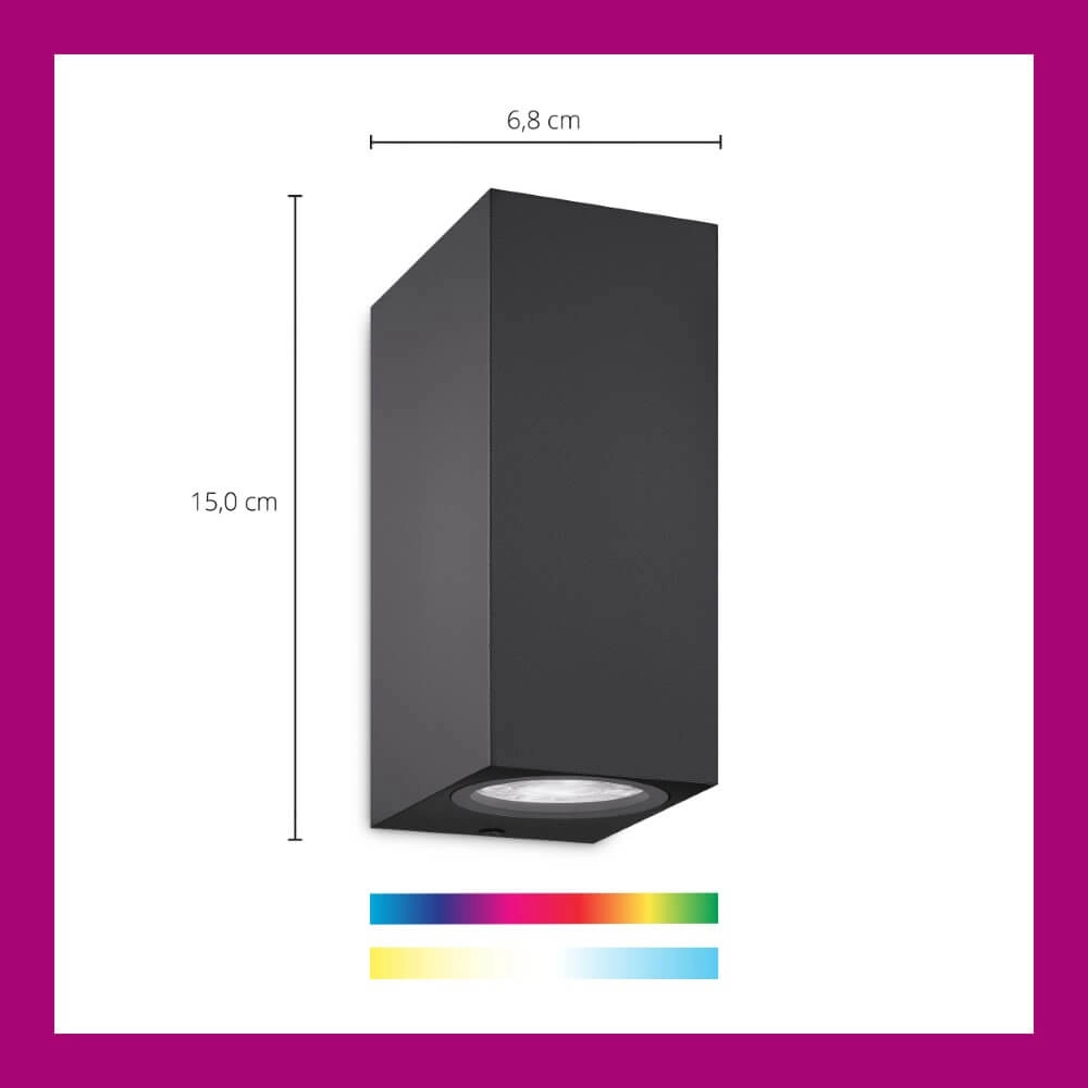 Wandstrahler Up and Down smart - schwarz WiZ 8719514554610