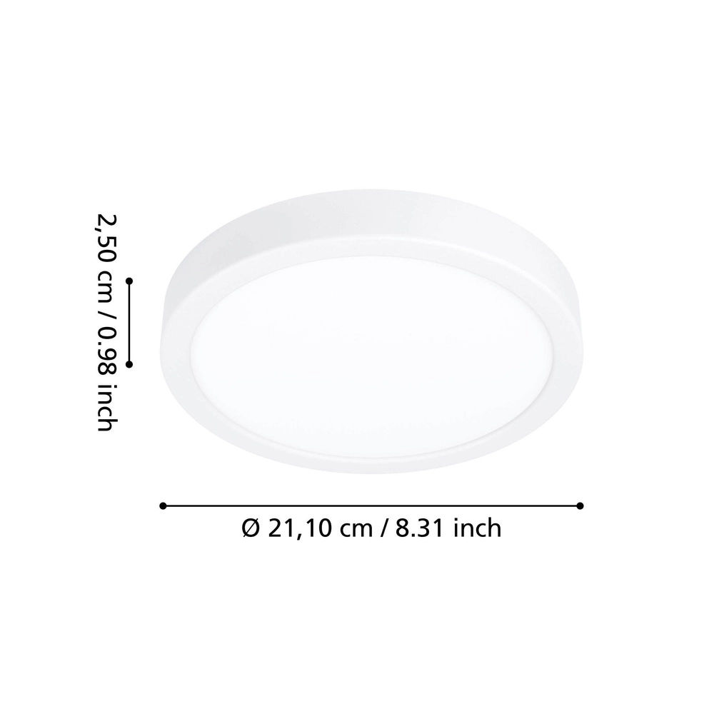 Deckenlicht IP44 Fueva 6 rund – weiß – Ø 21,1 cm Eglo 9008606330379