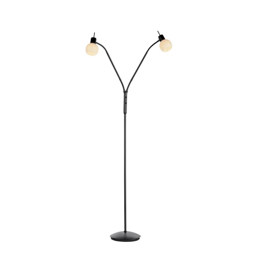 Schwarze Stehlampe Loki 2-flammig Just Light 4043689000837