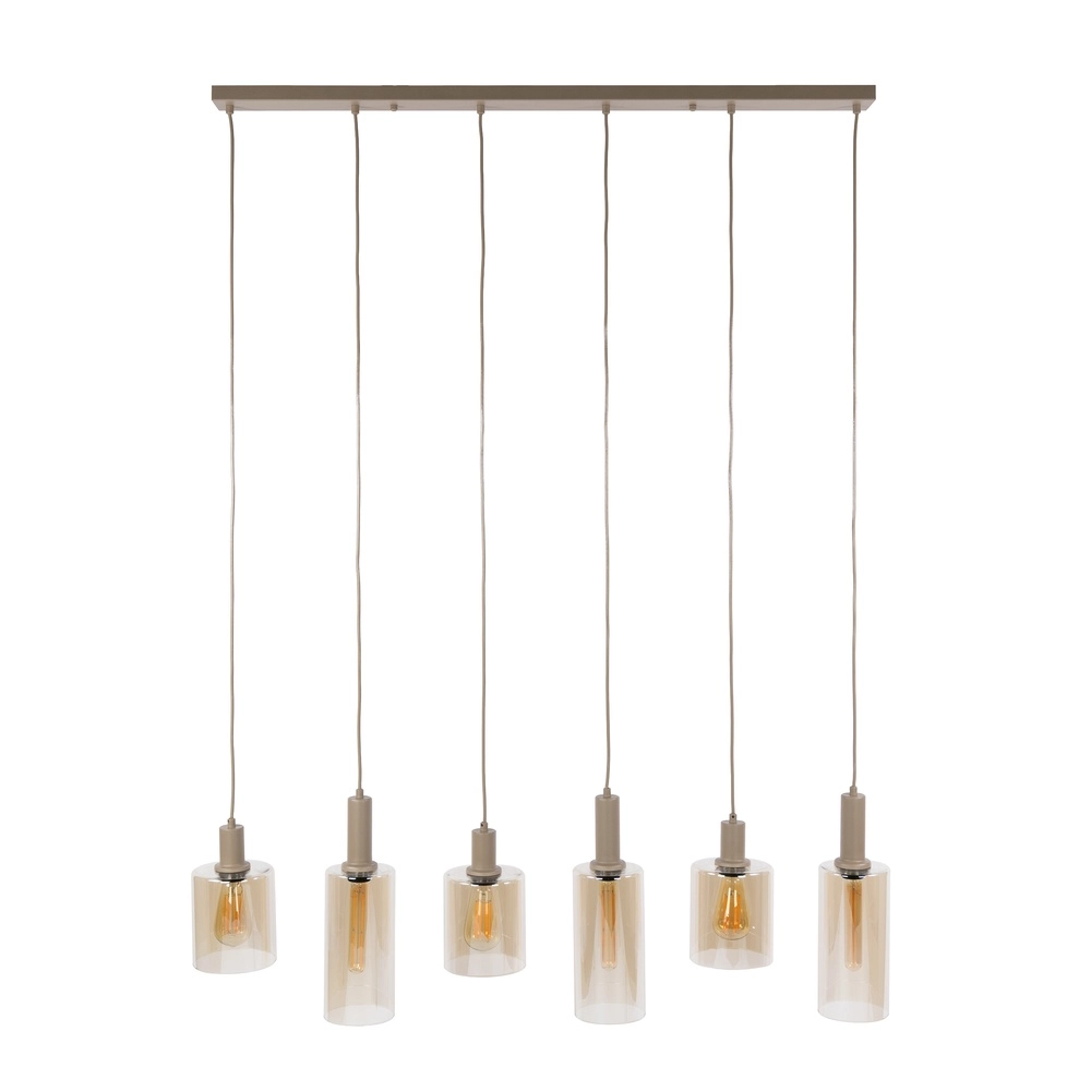 Design-Pendellampe Sepiora 6-helles Sandbraun Lyora 8716803515291