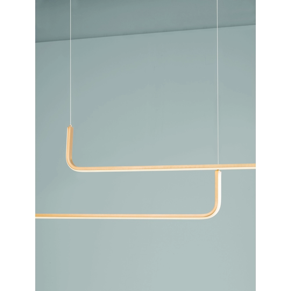 Schlanke Pendelleuchte Strita Gold Doppel 3000K Lyora 5212017448408