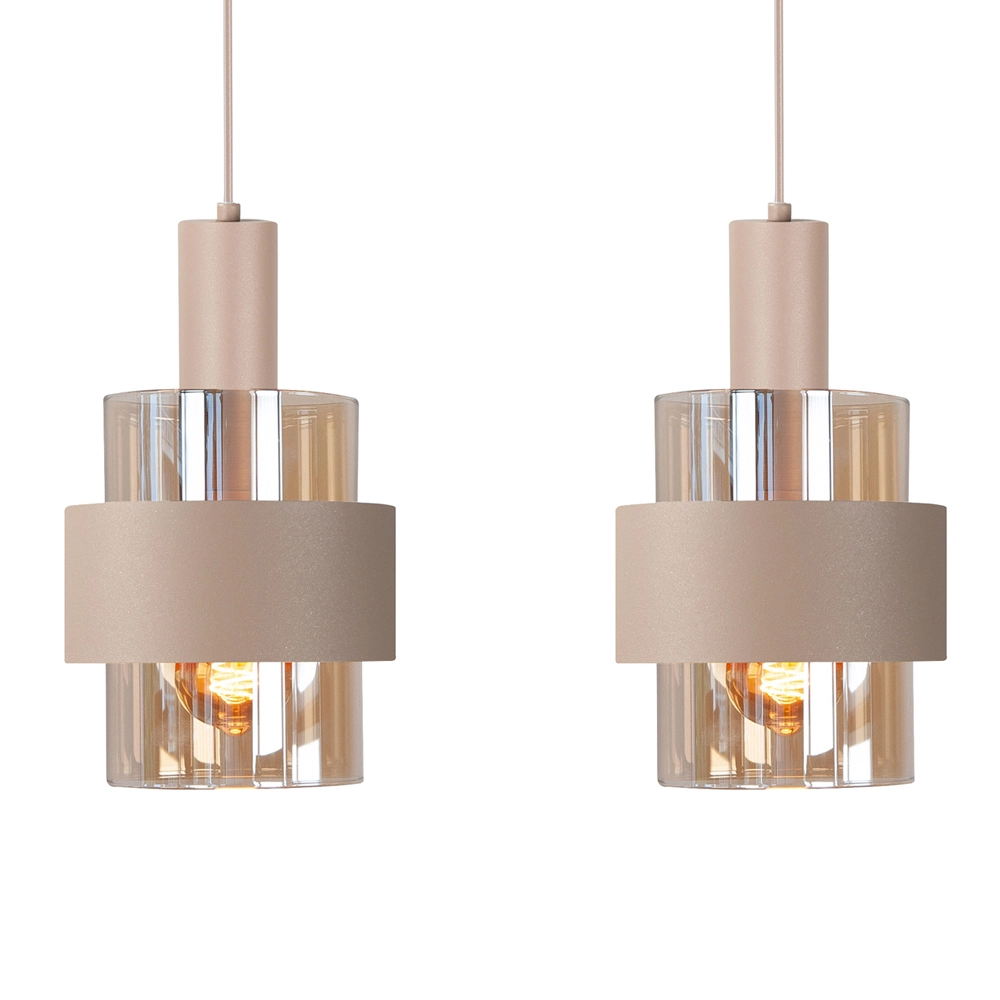 4-flammige Pendelleuchte Marrone sandbraun Highlight 8718379051364