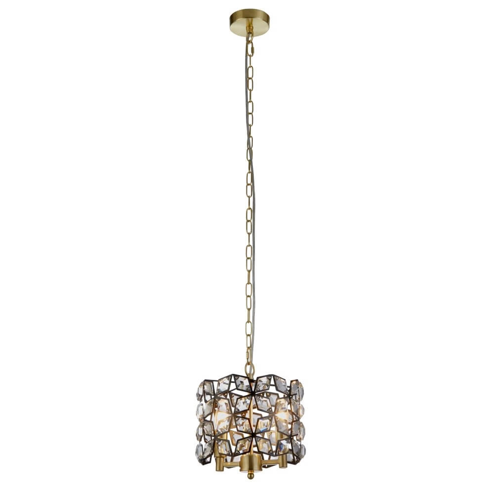 Goldene Hängelampe Iris Ø 25cm Searchlight 5053423243627