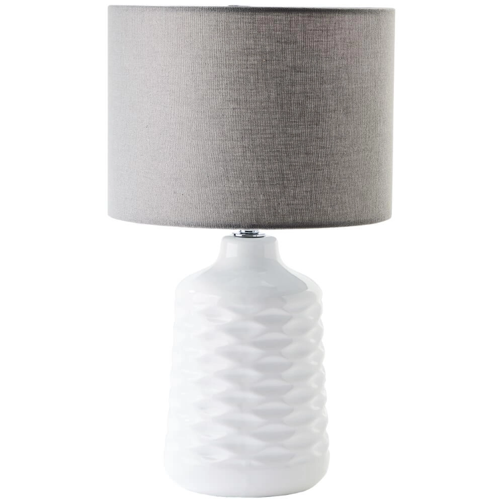 Tischlampe Ilysa weiß mit grau