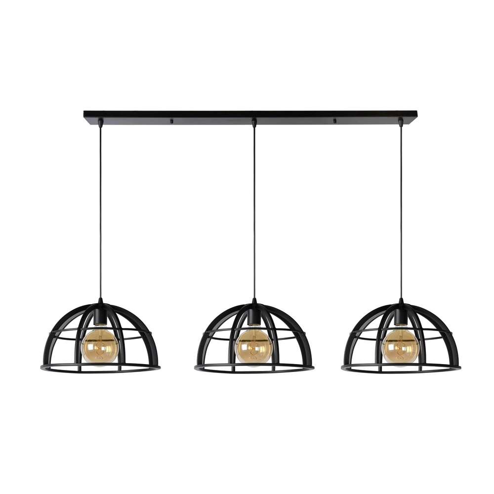 3-Licht Pendellampe Dikra Industriell Schwarz