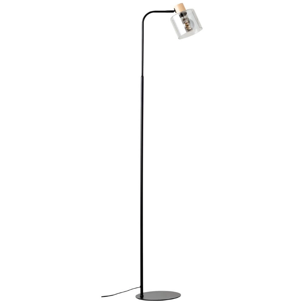 Stehlampe Weald schwarz mit Holz Brilliant 4004353419270