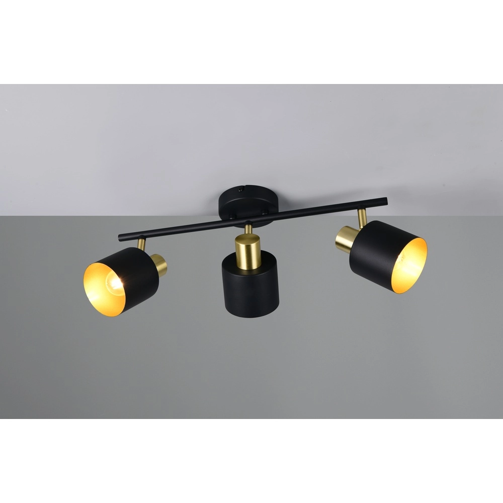 Deckenlampe Eva 3-flammig schwarz mit gold Trio 4017807654660