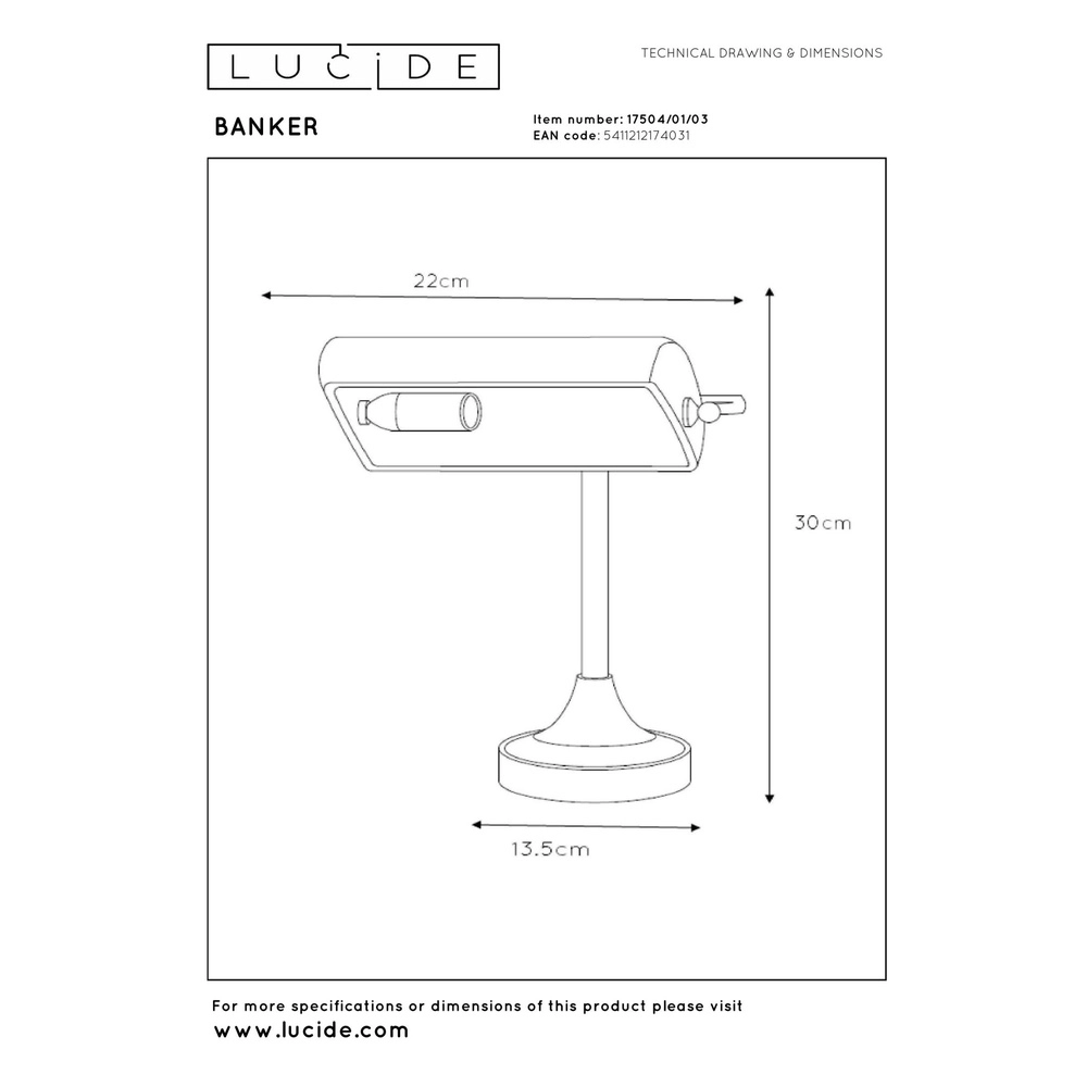 Schreibtischlampe Banker Bronze Lucide 5411212174031