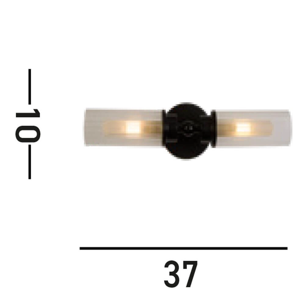 2-flammige Wandleuchte Imperial schwarz Searchlight 5053423271965