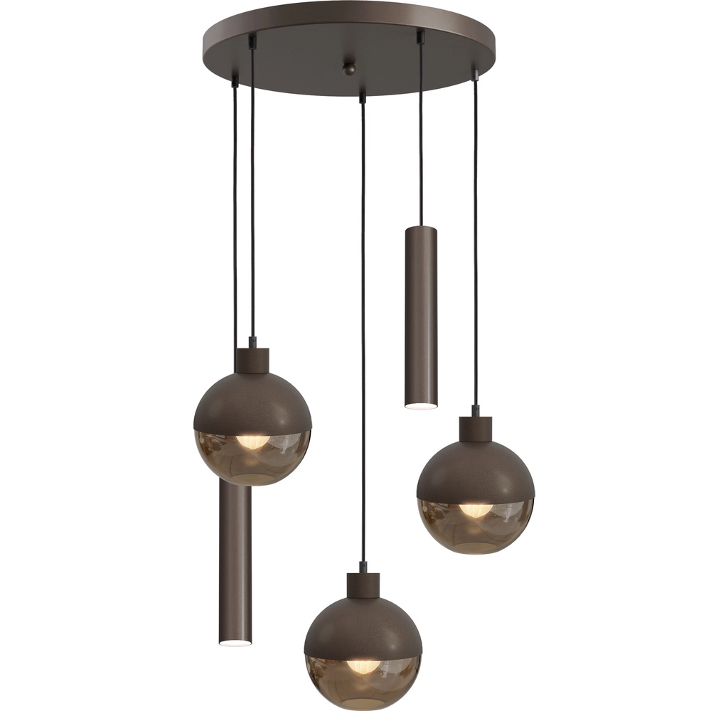 5-Licht Pendellampe Opera Ø 50cm Kakao