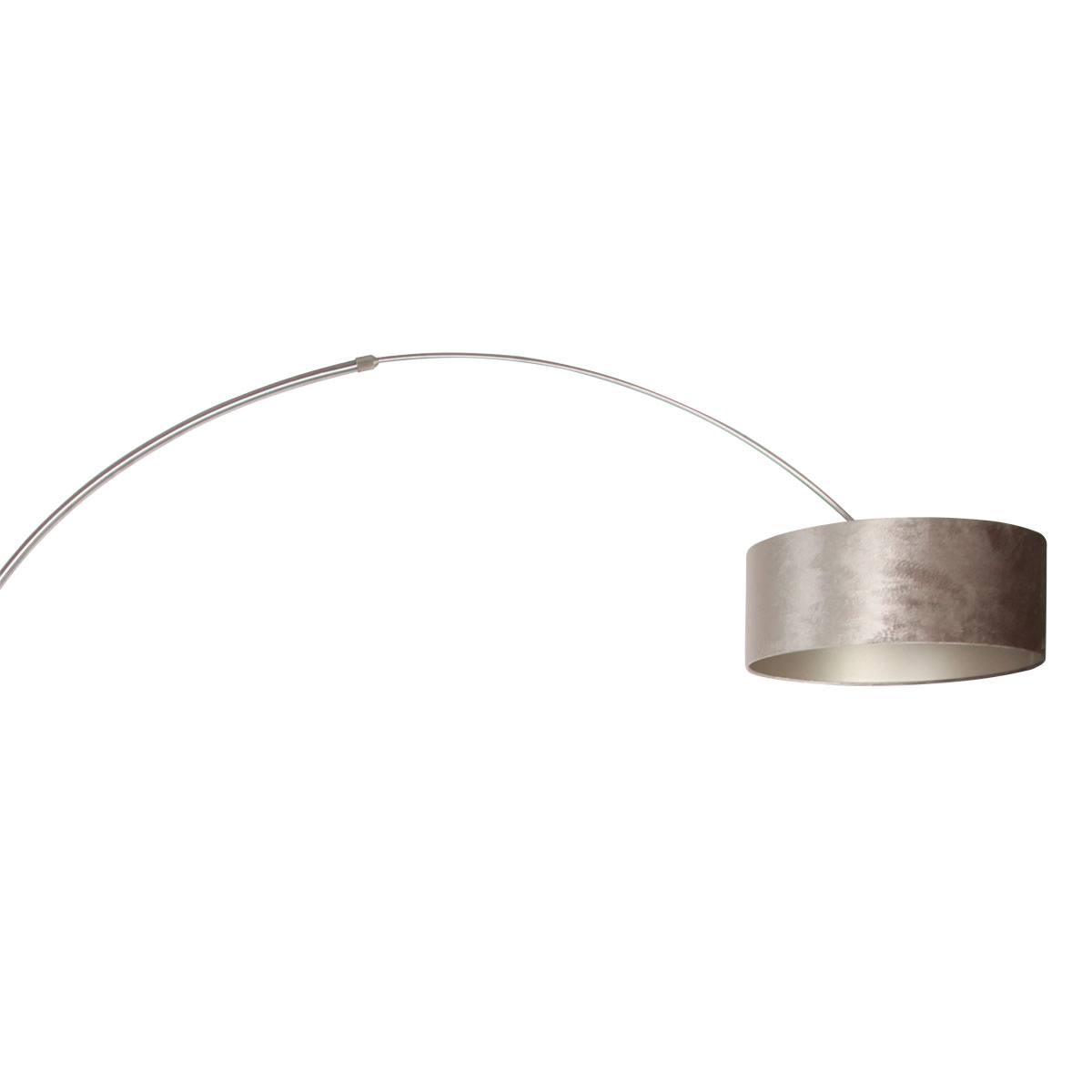 Bogenlampe Sparkled Edelstahl mit samttaupefarbener Haube Steinhauer 8712746145953
