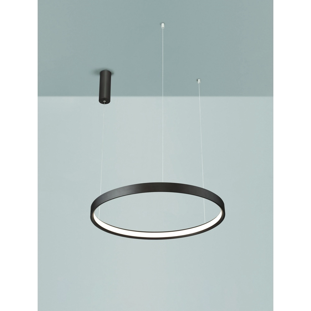 Schlanke Pendelleuchte Perrine Ø 60cm kaffeebraun