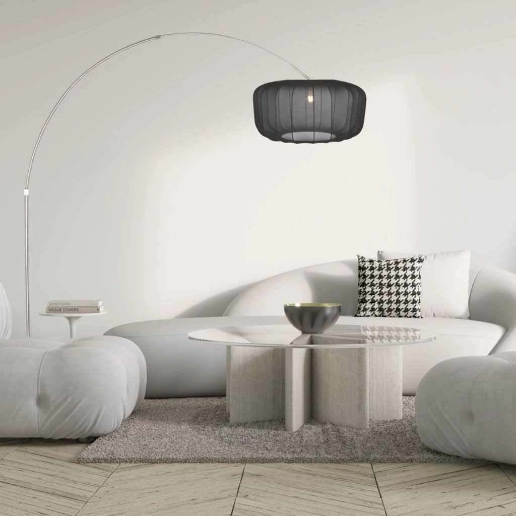 Lichtbogenlampe Vela Lino mit schwarzem Farbton Ø60 cm Steinhauer 8712746183535
