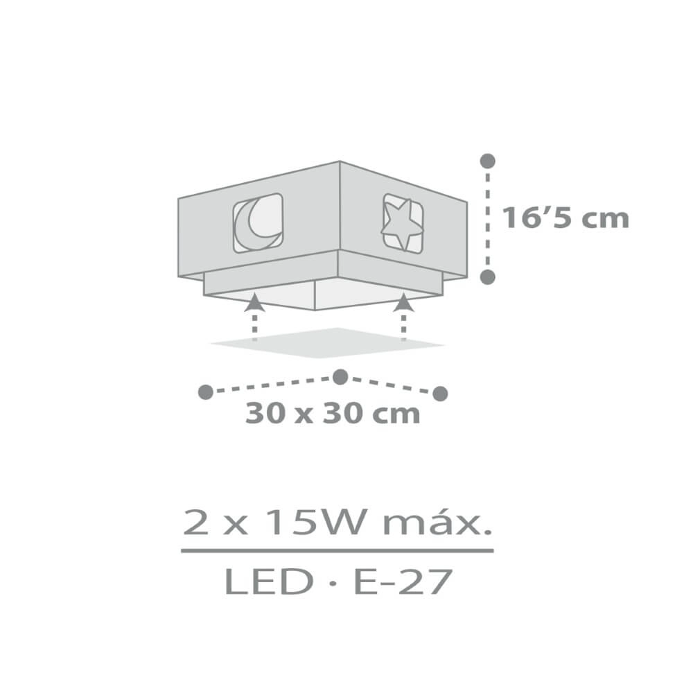 Quadratische Deckenleuchte Moonlight grau Dalber 8420406003290