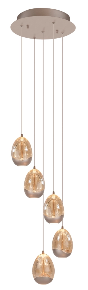 Pendellampe Champagne Egg 5-Lampen-Pendellampe