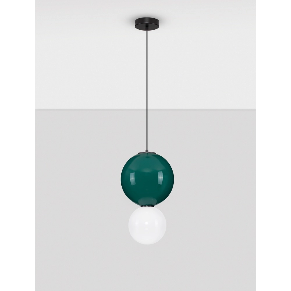 Pendelleuchte Noesis Ø 25cm grün mit weiß Lyora 5212017483645