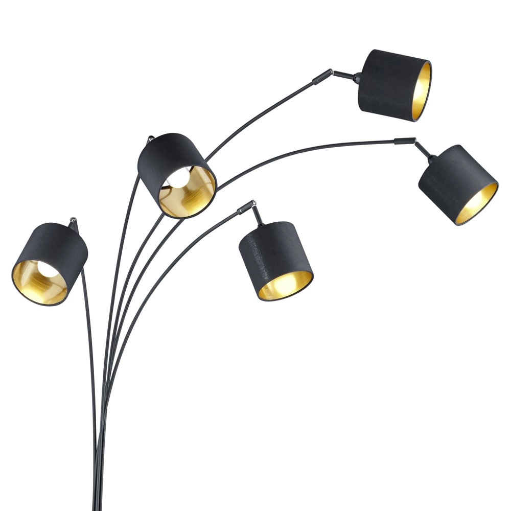 Lamp Tommy 5 Lichtschwarz mit gold Trio 4017807395150