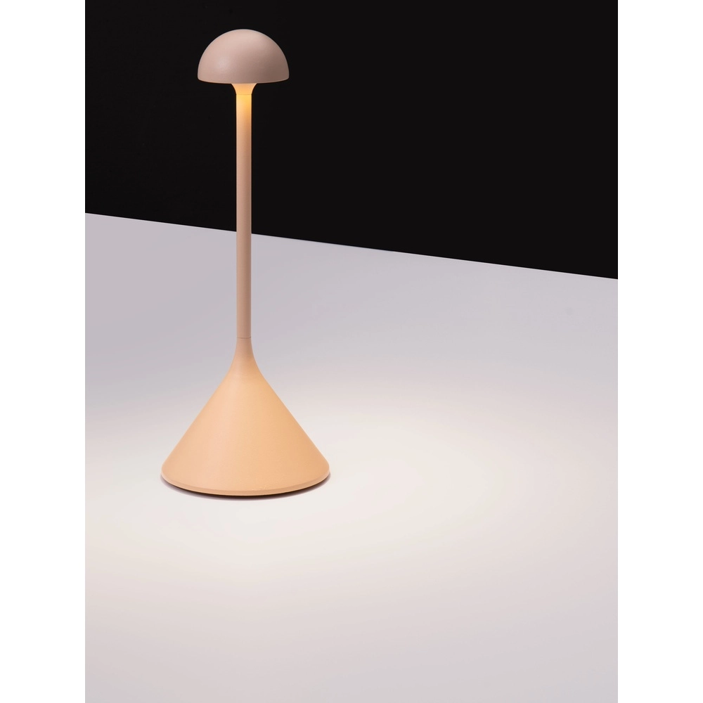 Tischlampe Dalt sandbraun wiederaufladbar über USB Lyora 5212017477064