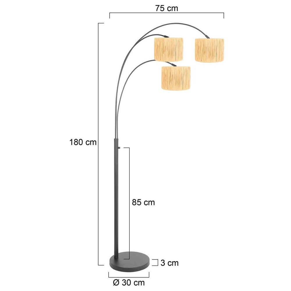 Stehlampe Sparkled Light schwarz mit strohfarbenen Kappen Steinhauer 8712746173642