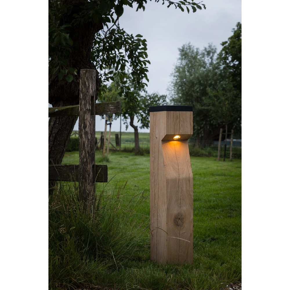 Holz-Solarbahnbeleuchtung Eye Solar Accoya - 17,5x17,5x90 -2700K