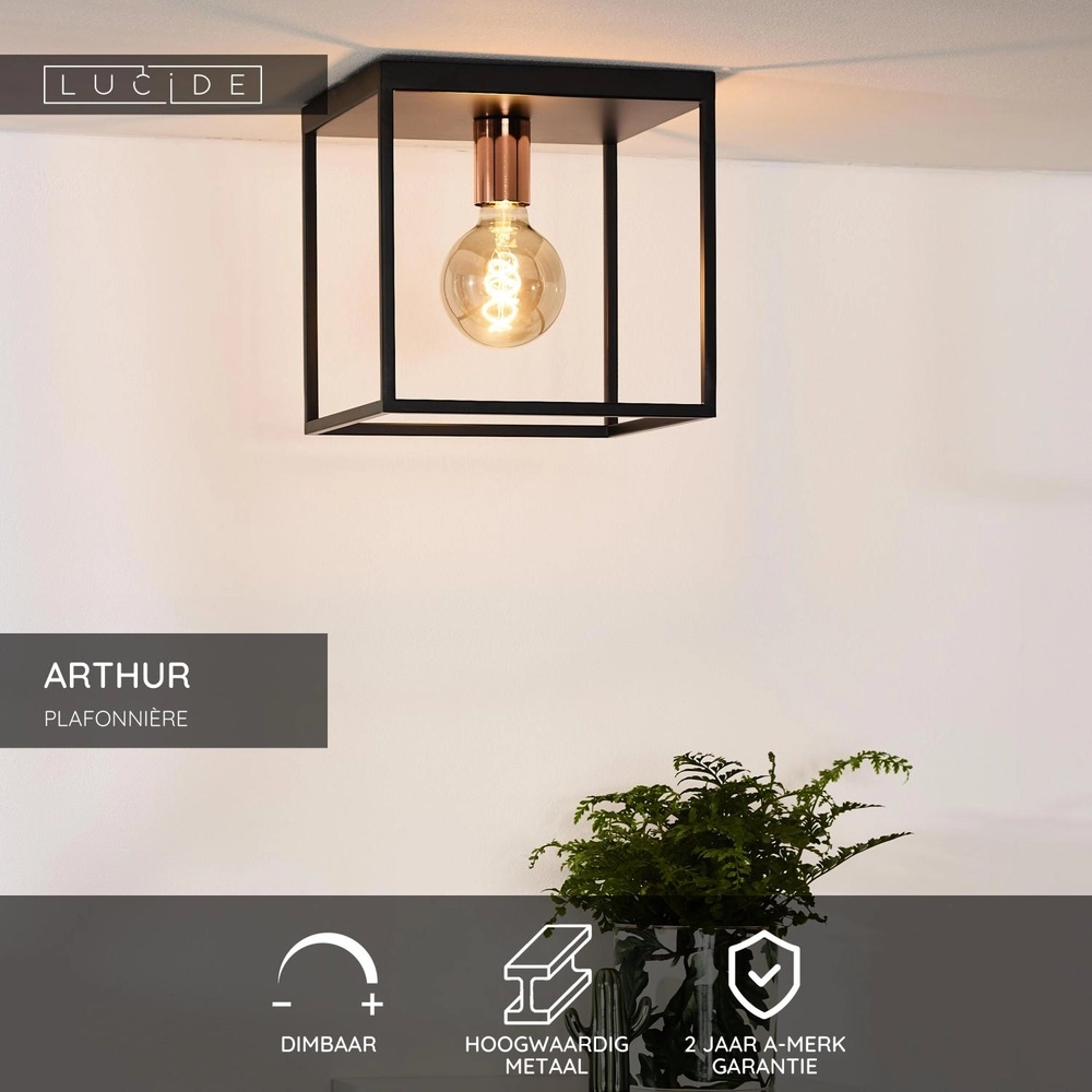 Deckenlampe Arthur Schwarz Lucide 5411212082886