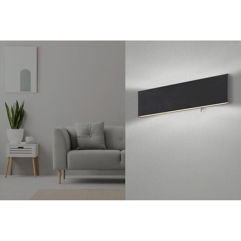 Design-Wandleuchte Siegfried M schwarz mit Schalter Globo 9007371414352