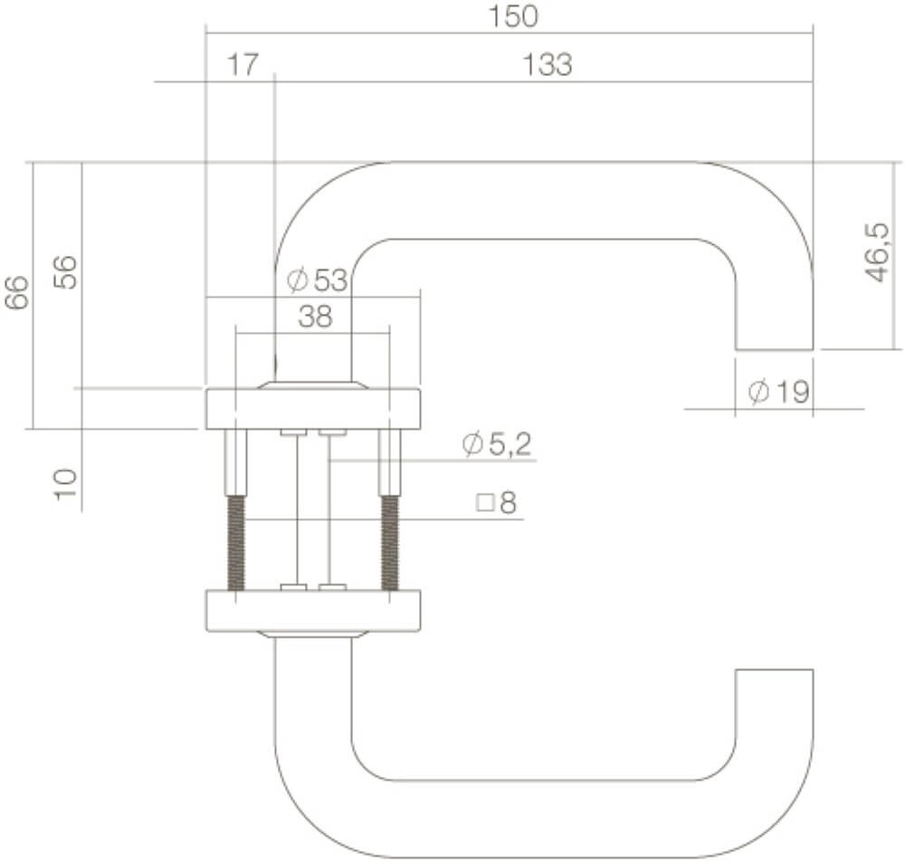 Türklinke Bern auf Rosette schwarz Intersteel 8714186400531
