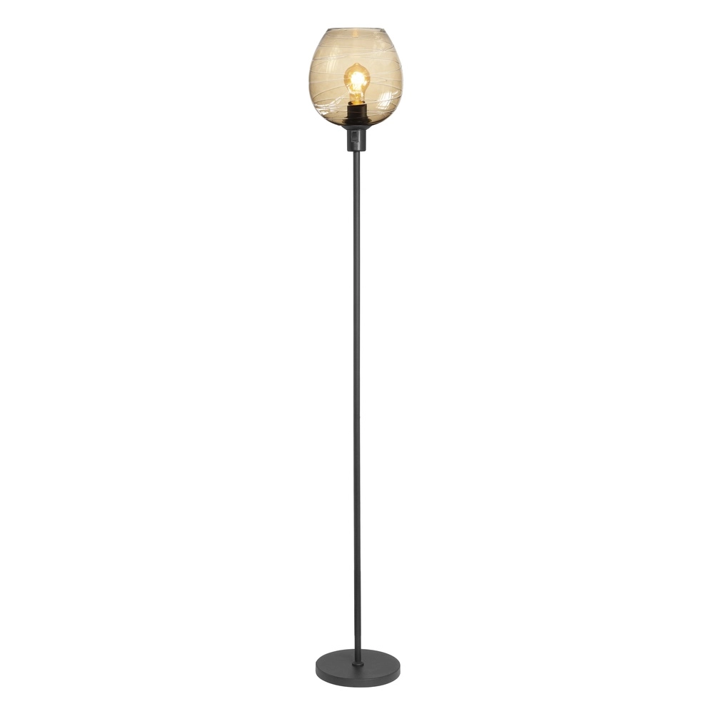 Stehlampe Fantasy schwarz mit Goldglas Ø 22cm