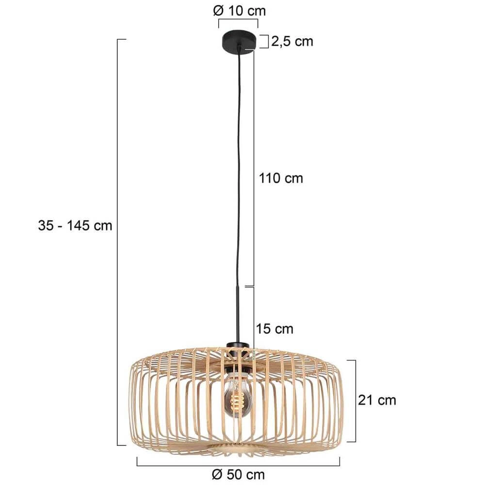 Pendelleuchte aus Bambus Sparkled Light Ø 50cm Steinhauer 8712746176841