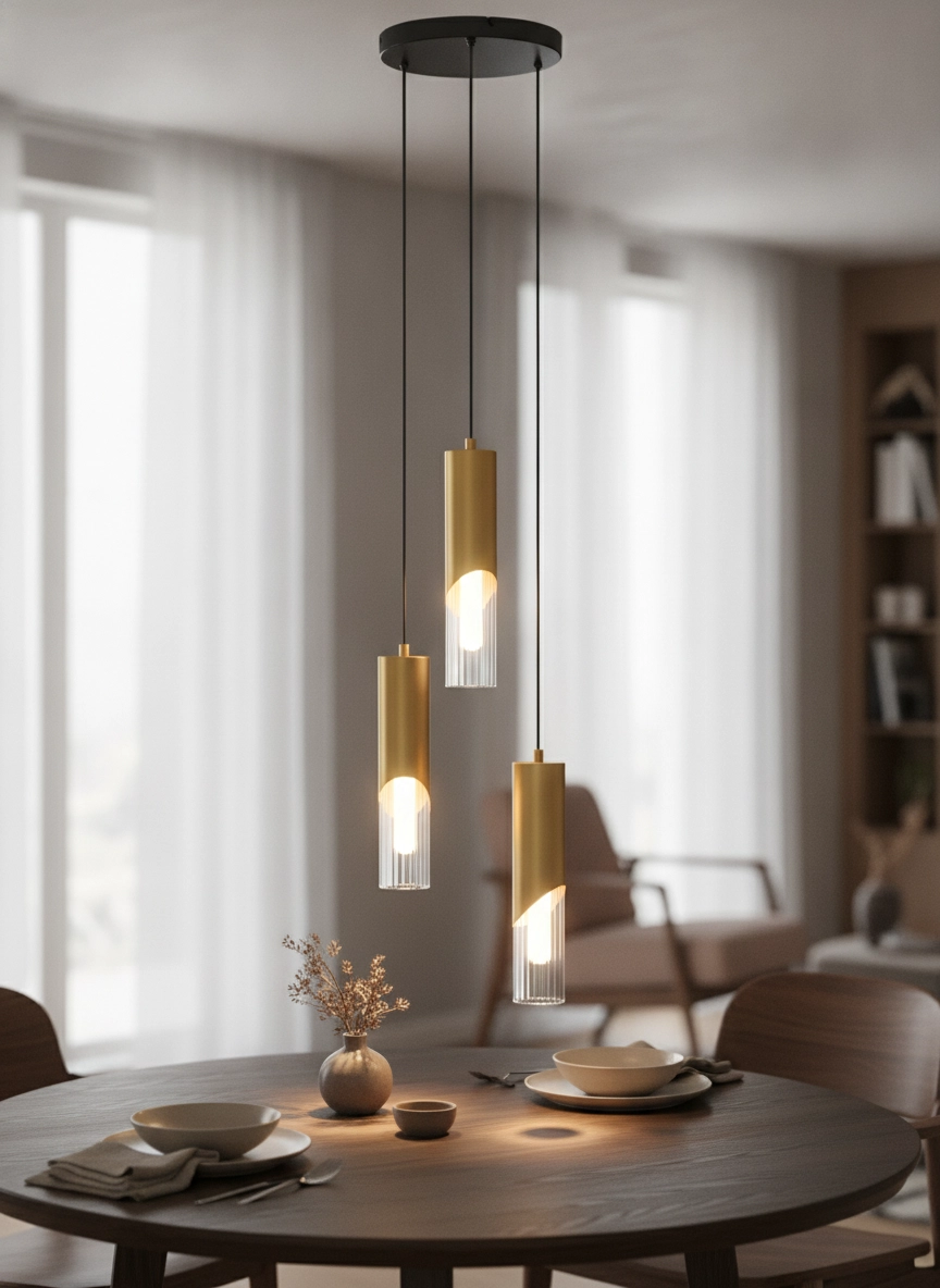 Design-Pendellampe Modesto Ø 25cm goldene 3-Licht